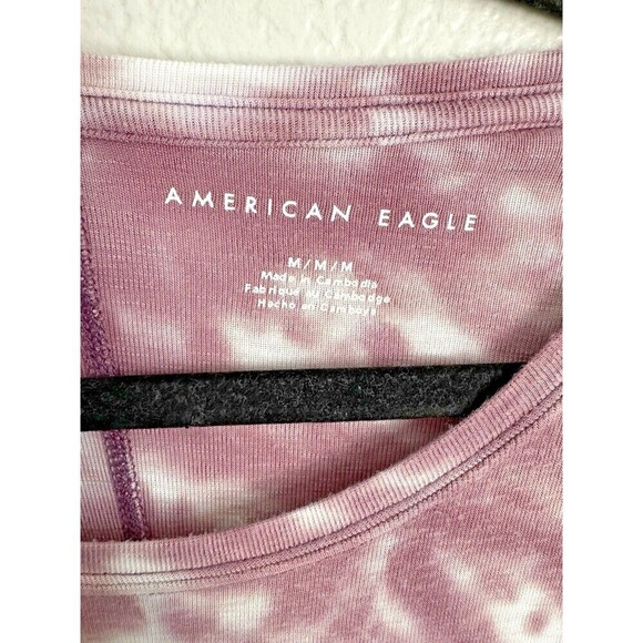 American Eagle Shirt Tie Dye Women's Size Medium Short Sleeve Crew Neck Light - Picture 3 of 6